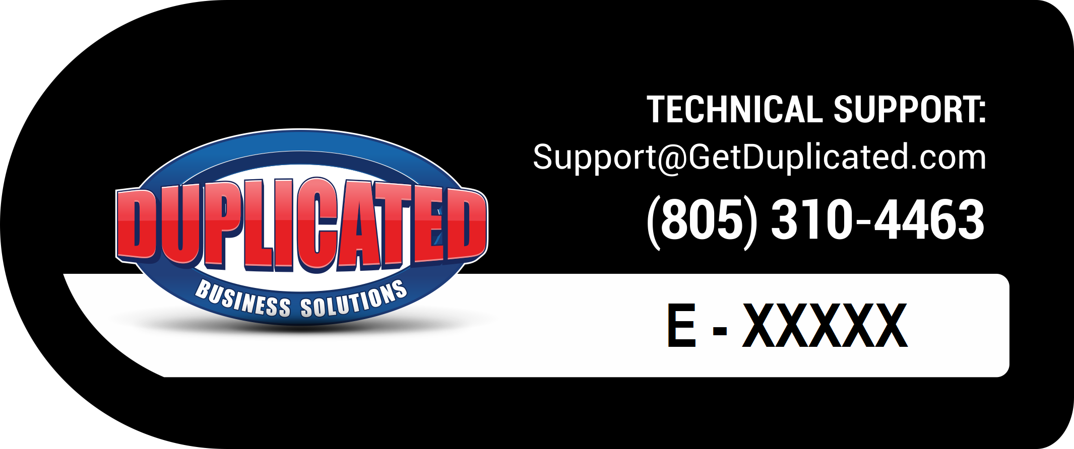 Duplicated Support Sticker E Ticket Sample - Proactive Supply and Support