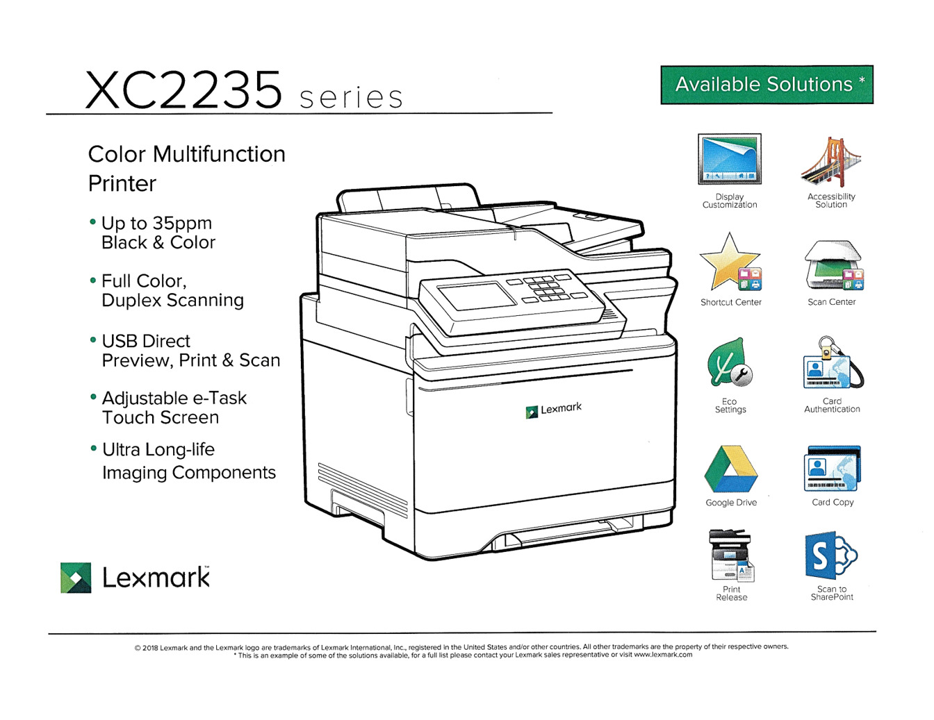 XC2235 Series Multifunction Printer from Lexmark and Duplicated Business Solutions Full